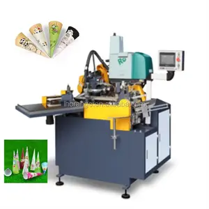 Máquina automática de fabricación de mangas de cono de papel de helado con sistema de pegamento Robatech