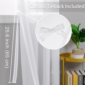 Gauze smooth for the fireside, cheesecloth smooth polyester for window living room, tulle organo White Transparent - Product Image 3
