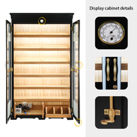 Vitrine à cigares vintage, meuble sur mesure en bois massif pour boutique de tabac, présentoir à cigares antique