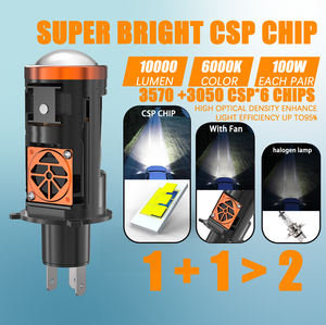 <span class=keywords><strong>Y5</strong></span> MT 100W 10000LM 9V 6000K ventilatore silenzioso IP68 impermeabile CSP 6 chip auto faro LED H4 Modle di alta qualità - Product Image 3