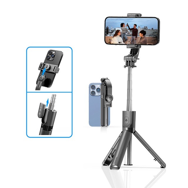 Quick Fold & Detachable Assembly Portable Selfie Sticks with for 5.2 Wireless Remote Multi-Angle Adjustable Tripod