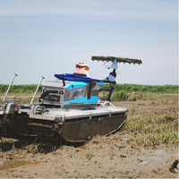 Bateau récolteur amphibie multifonctionnel en jacinthe d'eau avec coupe-plantes aquatiques pour lacs et étangs