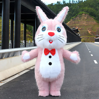 Meilleures ventes 2026 CE 2m/2.6m/3m rose Costume de mascotte gonflable Lapin Ours de dessin animé pour adulte, pour défilés et décorations de Noël