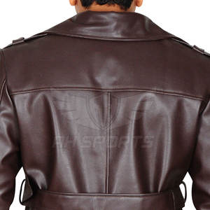 Nuevo Estilo, Abrigo Largo de Cuero para Hombre, Talla Grande, Cuello Alto, Impermeable, Cortavientos, Marrón, Moda Urbana en Oferta - Product Image 6