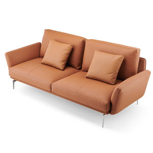 अनुकूलित आधुनिक इको-चमड़े के दो-सीटर सोफे लिविंग रूम और कार्यालय के लिए लोकप्रिय फैशन डिजाइन - Product Image 1