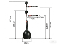 Ballon de vitesse de boxe de haute qualité sur socle rotatif, construction en acier et HDPE, hauteur réglable, durable, écologique, portable, en PU