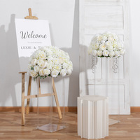 Boule de fleurs artificielles blanches en promotion pour décoration de mariage, centre de table, décoration de fête de mariage