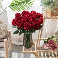 Fabrik-Großhandel Einzelne Samt-Rosen für Hochzeit und Heimdekoration in Rosa / Rot / Weiß Künstliche Rosenblumen