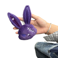 Porte-clés Lapin Gothique en Peluche, Style Anime Dessin Animé, Breloque de Sac Lapin, Design Bandage, Pendentif Doux Kawaii, Ornement pour Voiture et Sac, Cadeau pour Fille et Enfant