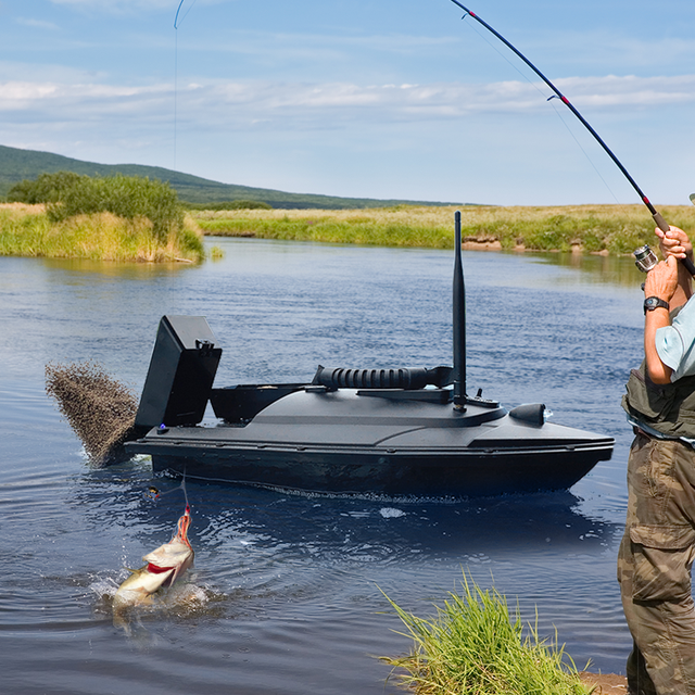Factory 1.5 kg Capacity Remote Control Bait Boat, Double Hopper, Bait Boat with Fish Hook, Essential Boat Supplies for Fishermen