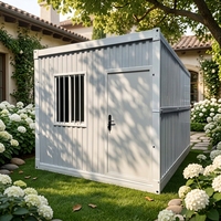 Casa Contenedor Plegable Prefabricada, Cabaña Modular Portátil con Ventana, Habitación Contenedor de Ensamblaje Rápido para Oficina o Almacenamiento en el Patio Trasero
