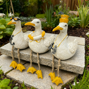 Escultura de resina de aves marinas del Océano Mediterráneo, estatua de gaviota bonita, adorno de mesa de aves marinas, estantería, decoración de mesa de oficina - Product Image 2