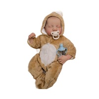 Realistische Silikon-Kopf Reborn Baby Mädchenpuppe mit Stoffkörper Lebensechte Figur
