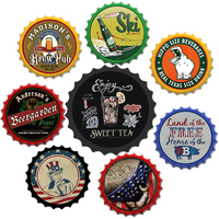 Letrero Metálico Antiguo de 35cm con Impresión Personalizada, Decoración de Pared con Diseño de Tapa de Botella Retro, Impresión UV, Diseño de Logotipo OEM, Placa para Bar, Pub o Garaje