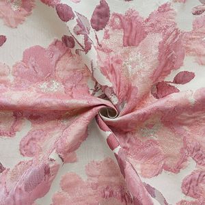 Tessuto Jacquard Goffrato con Motivi Floreali Astratti e Filo d'Oro, Effetto Pittura a Olio, per Abiti da Sposa - Product Image 2