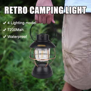 Lámpara de <span class=keywords><strong>Camping</strong></span> LED Vintage de 10400mAh, Linterna Portátil para Exteriores con Clasificación IP65, Recargable, Luz Diurna, para Senderismo, Escalada y Uso en el Jardín - Product Image 6