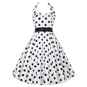 Halter Polka Dot <span class=keywords><strong>Robe</strong></span> Rétro Floral <span class=keywords><strong>Hepburn</strong></span> Vintage 50s 60s Pin up Rockabilly Robes <span class=keywords><strong>Robe</strong></span> Saint Valentin <span class=keywords><strong>Robe</strong></span> de soirée - Product Image 4
