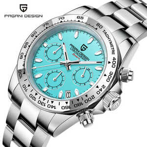 นาฬิกาข้อมือควอตซ์ PAGANI DESIGN รุ่น PD-1727 ตัวเรือนสแตนเลสสตีล กระจกแซฟไฟร์ โครโนกราฟ VK63 สำหรับผู้ชาย พร้อมกล่อง - Product Image 1