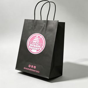 Sacs en papier multicouches écologiques en papier kraft recyclé avec poignées pour l'emballage - Product Image 2