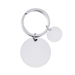 Wholesale <b>Custom</b> Blank DIY Wedding Favors Gifts Rose Gold Stainless Steel Heart Shape Round Lightweight Fashion Keychain - Product Image 4
