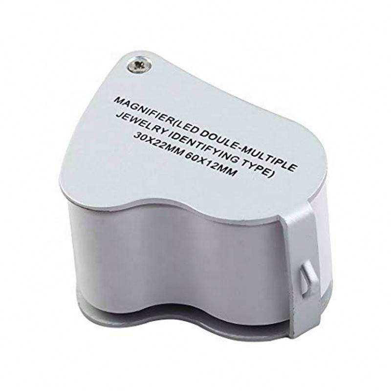 Pocket Microscopio Gioiello Lente Di Ingrandimento Di Vetro LED Luce UV, 60x Ingrandimento, Include Custodia In Pelle PU, Alimentato A LED Con 2 Luci - Foto 12