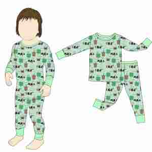 Qingli OEM Senza Tariffe Basso MOQ Set di Abbigliamento Boutique per Bambini in Bambù a Maniche Lunghe Due Pezzi per San Patrizio - Product Image 2