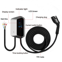 22KW 32A 3 phases Type2 IEC62196-2 EV Station de charge nouvel état chargeur de voiture électrique 7.6/11KW EVSE Wallbox WIFI APP contrôle