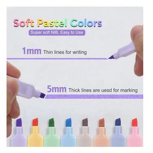 Juego de Mini Resaltadores Cuadrados de Punta Biselada Suave de 4 mm, 8 Colores Pastel Surtidos, Personalizados OEM - Product Image 3
