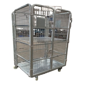 Thiết kế mới di động di động giá thấp cứng nhắc hậu cần dây lưới CuộN giỏ hàng cho kho - Product Image 1