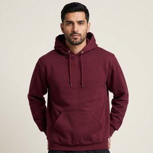 Sweat à capuche confortable pour homme en molleton de coton pour l'hiver, style streetwear, vêtement chaud en molleton de coton - Product Image 1