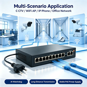 120W100M 8 端口 AI PoE 交换机 8 POE+ 2 Uplink Mini Rj45，带 PoE 看门狗，适用于 CCTV IP 摄像机一体机 1028MN - Product Image 2