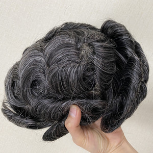 Express <span class=keywords><strong>parrucchino</strong></span> da uomo grigio 100% capelli umani per il trattamento della caduta dei capelli - Product Image 3