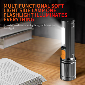 Độ Sáng Cao USB Sạc <span class=keywords><strong>Torch</strong></span> Ánh Sáng 500MAh COB Ánh Sáng Bên Với Dung Lượng Pin Hiển Thị Mạnh Mẽ Dài Phạm Vi <span class=keywords><strong>Zoom</strong></span> Đèn Pin - Product Image 2