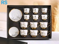Nouvelles tasses à café en céramique exquises pour l'heure du thé, avec soucoupe, ensembles de tasses à thé avec décor plaqué or
