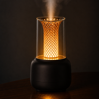Diffuseur d'arômes à lumière de bougie 150 ml, lampe à flamme silencieuse, veilleuse 7 couleurs, humidificateur d'huiles essentielles USB, pour voiture et maison, en plastique
