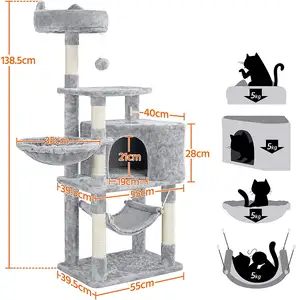 猫塔猫树吊床风格抓挠柱小猫活动中心宠物抓挠塔