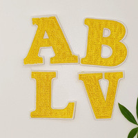 Patchs Alphabet Chenille recommandés à chaud lettres anglaises brodées pour vêtements Applique en tissu de Style PVC thermocollant