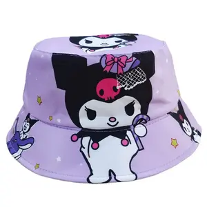 Wholesale cartoon lovely kuromi mario pokemoned unisex four seasons outdoor bucket hats for children