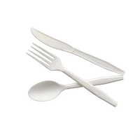 Ustensiles de restaurant et couteau à steak Emballage personnalisé Fourchettes jetables Premium Series CPLA Coutellerie Emballage de vente au détail