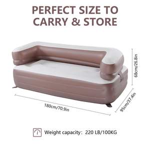 Открытый двойной надувной диван-кровать роскошный Флокированный ПВХ матрас для взрослых пляж Кемпинг водонепроницаемый износостойкий надувной диван - Product Image 3