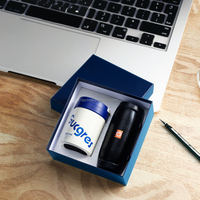 Tasse à café de haute qualité en gros Bouteille d'eau en acier inoxydable 316 Haut-parleur 2 en 1 Cooperate New Year Gift Set avec logo