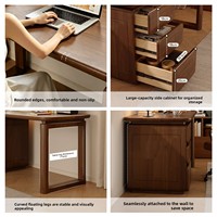 Premium bureau van massief hout met boekenplank en opberglades voor thuiskantoor of slaapkamer.
