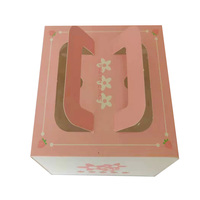 Boîte à gâteau de mariage carrée sur mesure en gros avec fenêtre, finition brillante/mate, emballage pour snacks