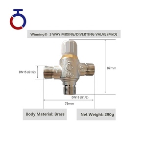 Válvula <span class=keywords><strong>Mezcladora</strong></span> Termostática de Latón DN15 Integrada de 3 Vías <span class=keywords><strong>para</strong></span> Sistemas de Agua Caliente Instantánea y Calentadores de Agua - Product Image 1