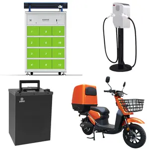 Taquilla de estación de carga de bicicletas eléctricas de fábrica 4-5-8-10-12-ranuras estación de carga solar para scooter eléctrico con aplicación móvil