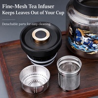 Théière en titane pur à double paroi isolée sous vide avec infuseur et poignée, motif cheval, 1000 ml, logo personnalisé