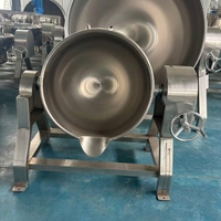 Marmite industrielle à double enveloppe de 300 L avec agitateur, type basculant, pour la production de sauces, confitures et pâtes de viande