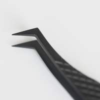 Pince à cils professionnelle noire en forme de botte pour extensions de cils, outils de prélèvement de volume haute précision, fournitures de salon en gros