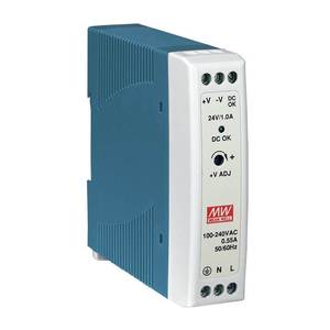 Fuente de Alimentación Conmutada Mean Well MDR-20-24 de Salida Única, Voltaje de Salida de 24 V, Entrada de 85-264 VCA/120-370 VCC, Riel DIN TS-35/7.5 15 - Product Image 1