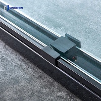 Porte coulissante extérieure moderne JINGCHEN, élégante, ultra-fine, en aluminium, à double vitrage, à faible émissivité, avec rail silencieux, certifiée Energy Star